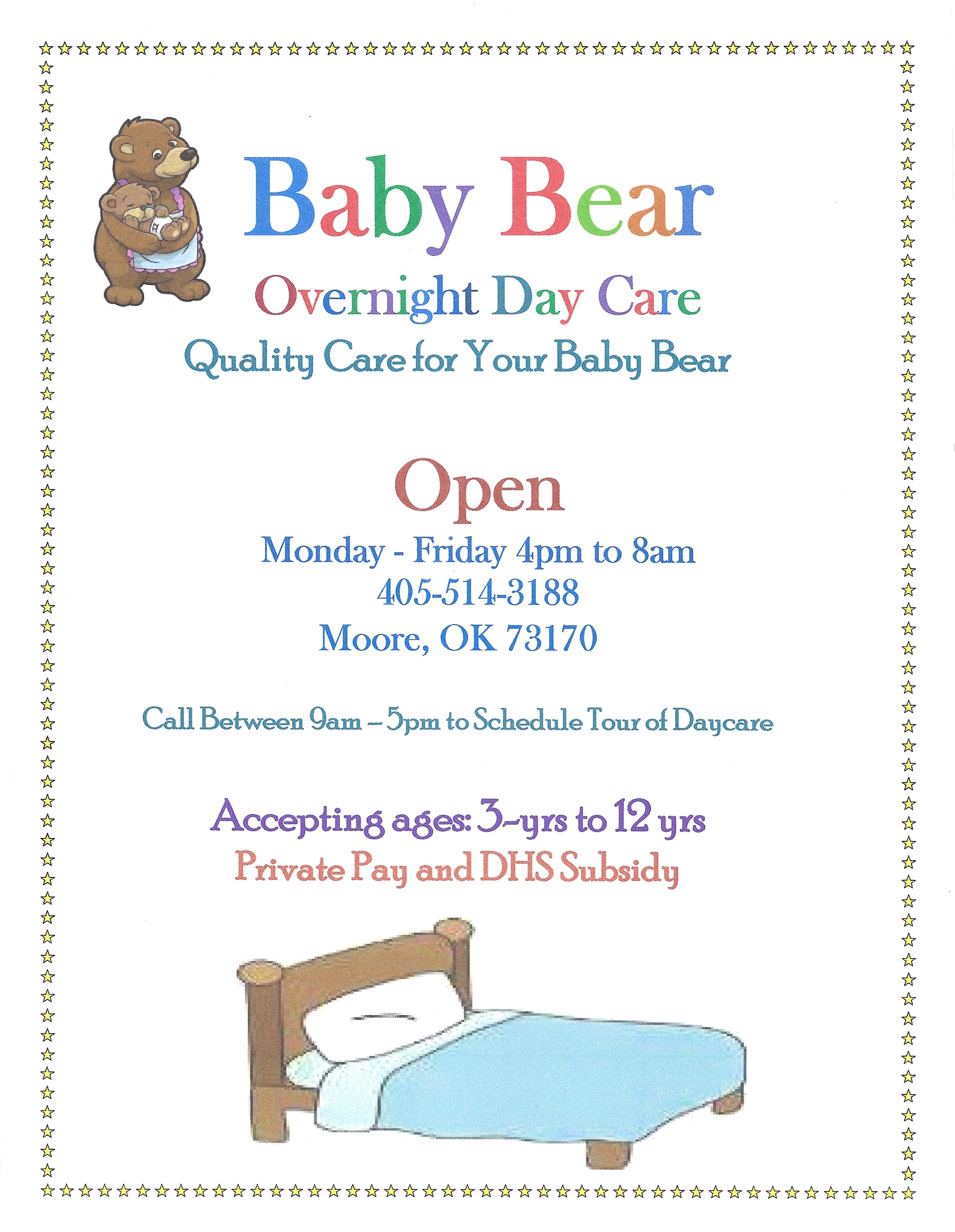 Baby Bear Overnight Daycare